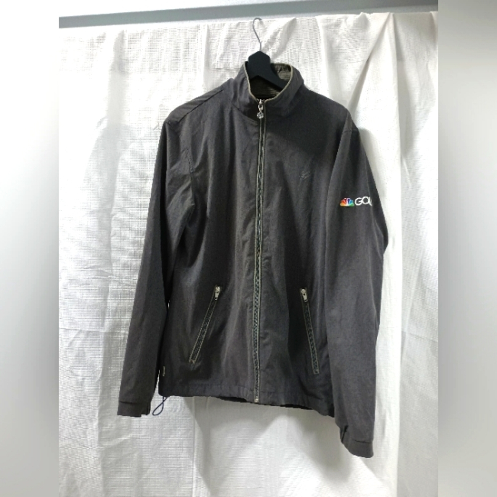 Linksoul NBC Golf Charcoal Gray Lightweight Jacket Size Medium